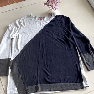 Vince Camino sweater, gray/navy blue, SZ L, EUC
